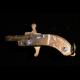 SOLD - Germany Berloque-GOLD Maus Floral Design, Round Trigger